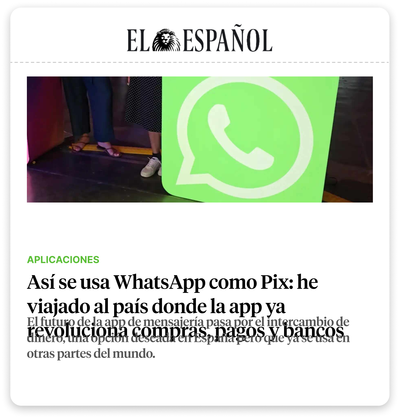 El Español: Así se usa WhatsApp como Pix